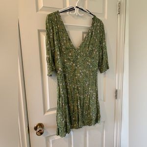 Green floral dress